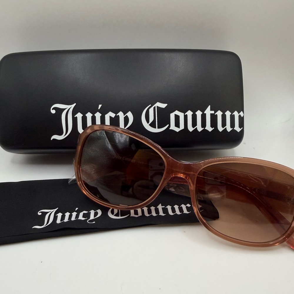 Juicy Couture Brown Transparent Oval Sunglasses with Gradient Lenses